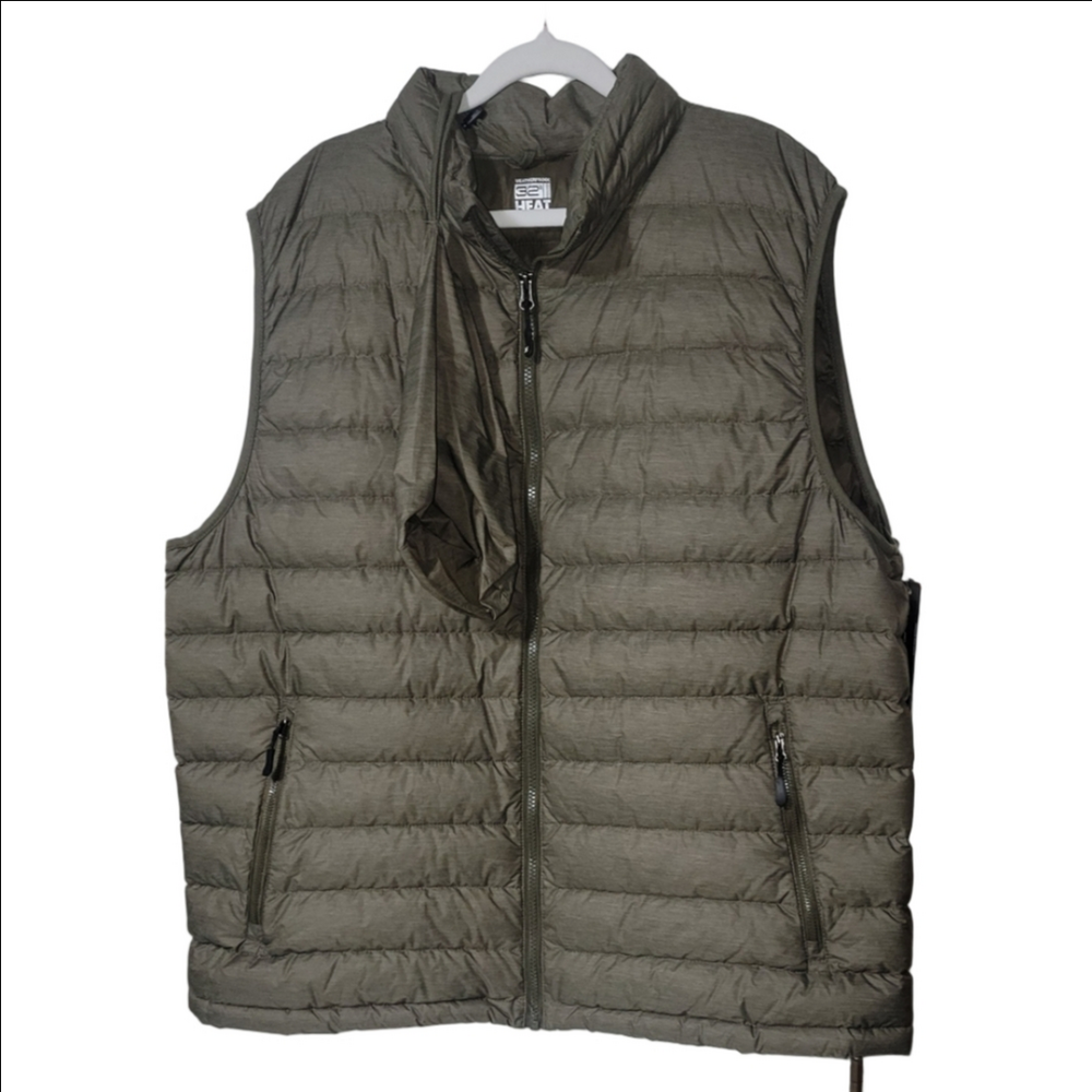 WEATHERPROOF 32 DEGREE HEAT PACKABLE DOWN VEST ARMY KHAKI NWT XXL
